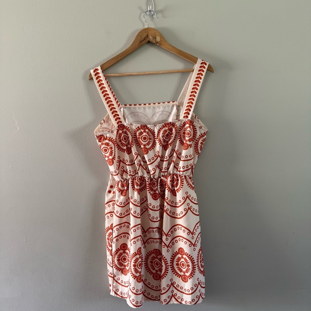 SHEIN Cream & Rust Printed Square Neck Romper - Picture 5 of 7
